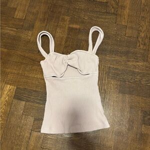 AGOLDE Purple ribbed tank with cut out xs